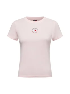 Tommy Jeans Damen T-Shirt in rosa - Ausschnitt: Rundhals