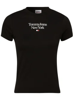 Tommy Jeans Damen T-Shirt in schwarz - Ärmel: kurzarm