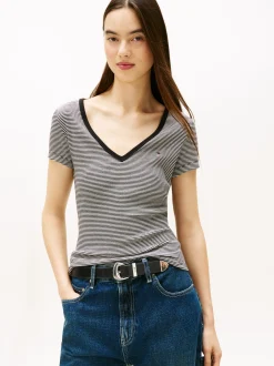 Tommy Jeans Damen T-Shirt in schwarz weiß