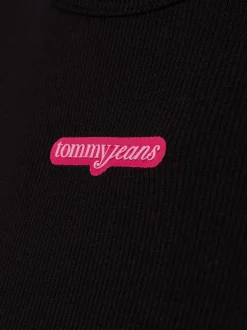 Tommy Jeans Damen T-Shirt in schwarz - Ärmel: extra kurz