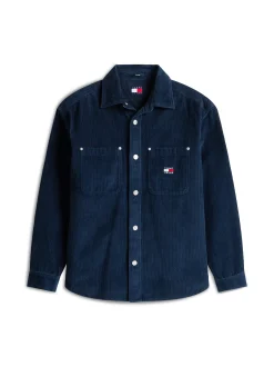 Tommy Jeans Herren Cordhemd in marine - Ausschnitt: Kent