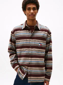 Tommy Jeans Herren Flanellhemd in mocca lind