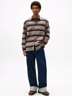 Tommy Jeans Herren Flanellhemd in mocca lind