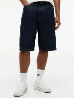 Tommy Jeans Herren Jeans-Shorts mit Leinen-Anteil - Theo in blue stone