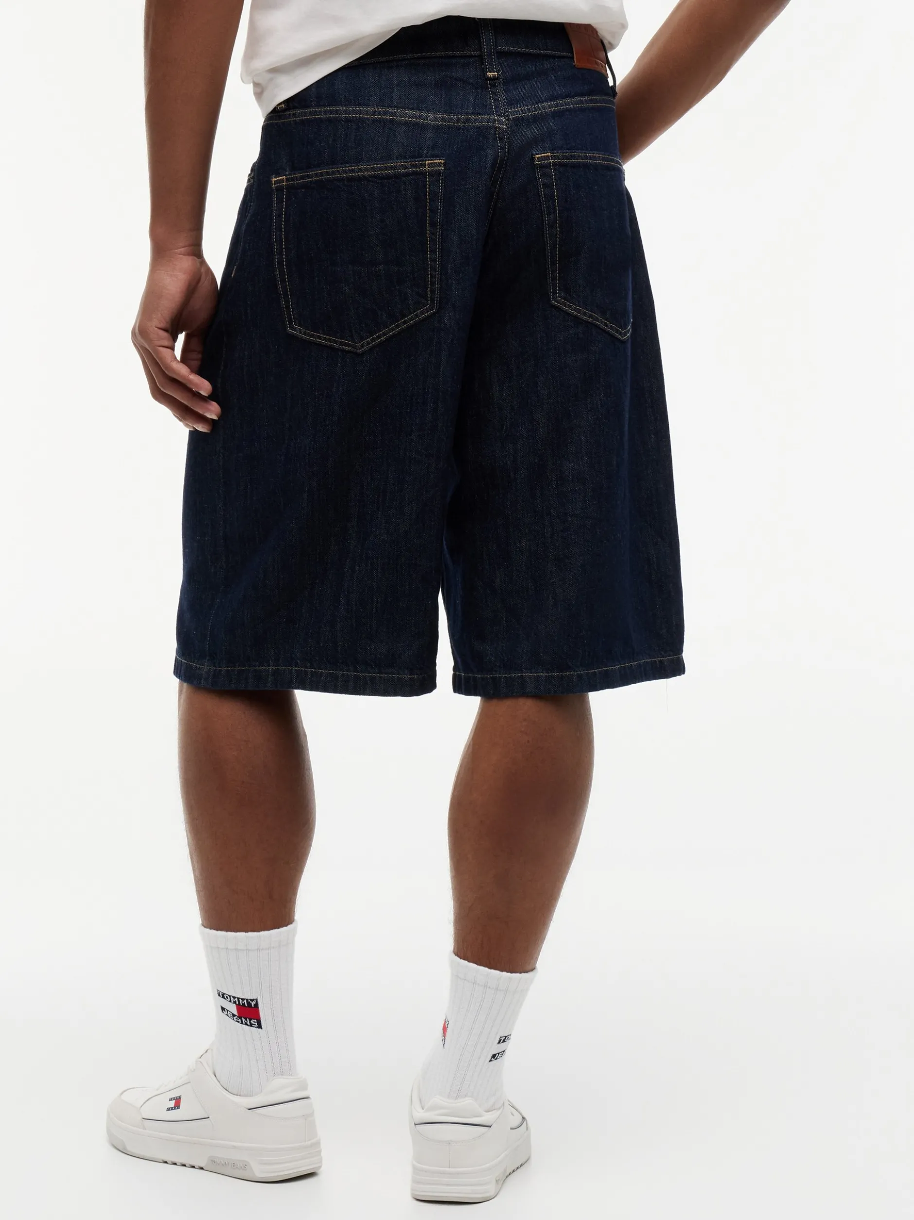 Tommy Jeans Herren Jeans-Shorts mit Leinen-Anteil - Theo in blue stone