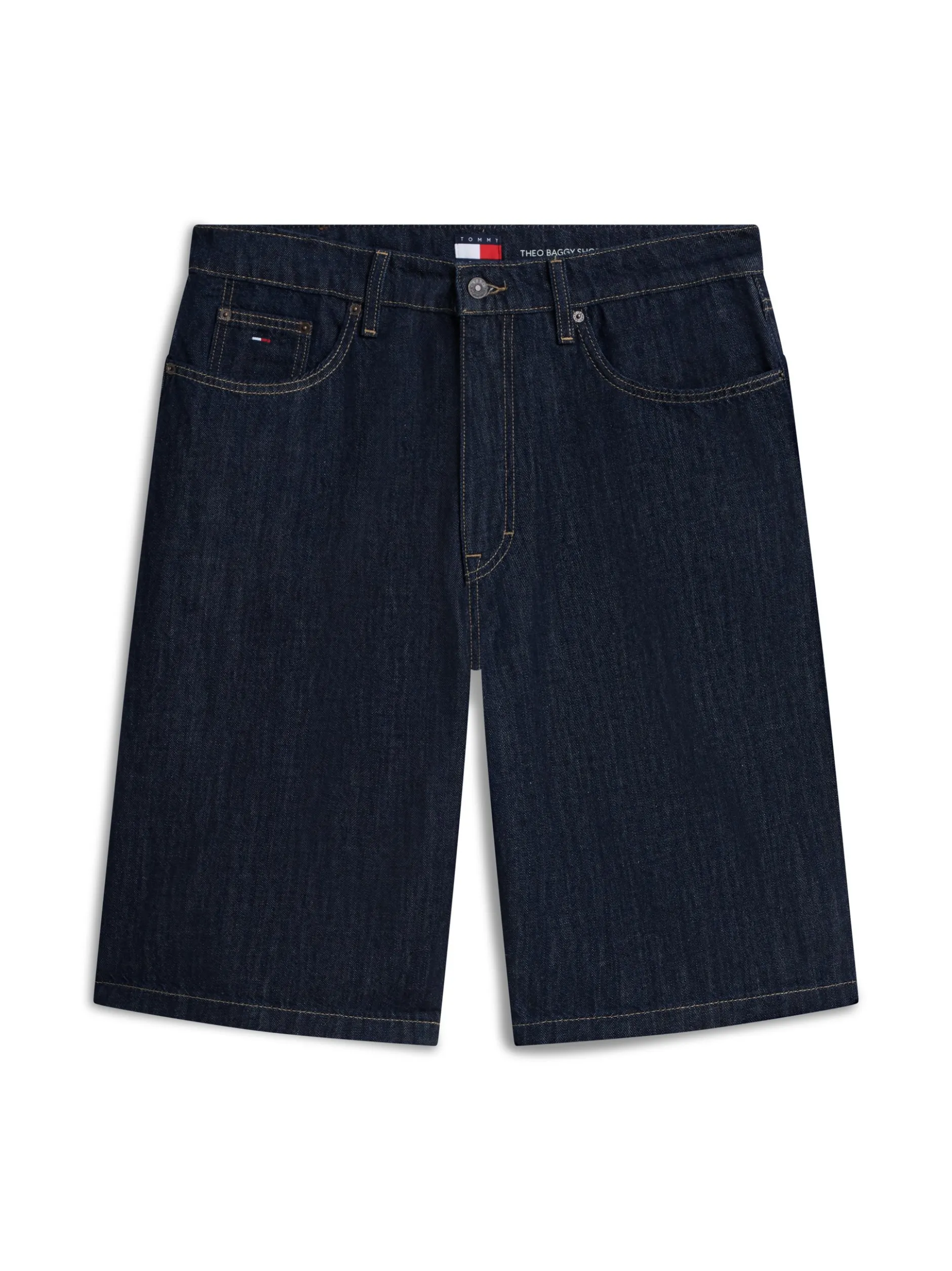 Tommy Jeans Herren Jeans-Shorts mit Leinen-Anteil - Theo in blue stone