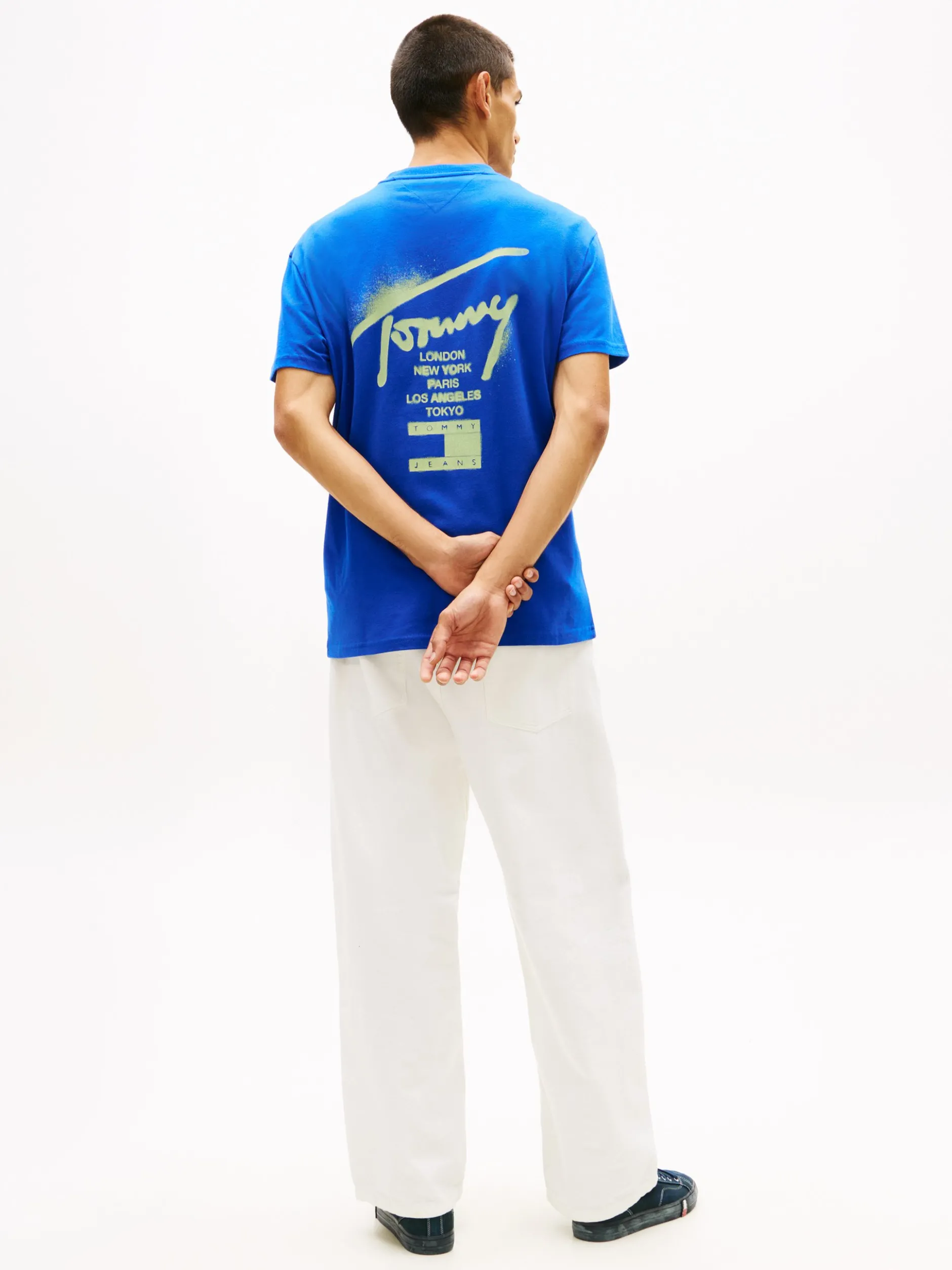 Tommy Jeans Herren T-Shirt in blau limone