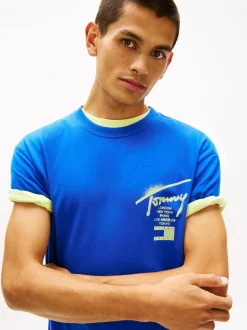 Tommy Jeans Herren T-Shirt in blau limone