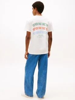 Tommy Jeans Herren T-Shirt in ecru mehrfarbig