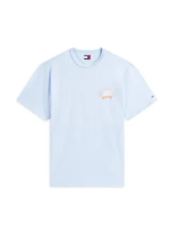 Tommy Jeans Herren T-Shirt in hellblau - Ärmel: kurzarm