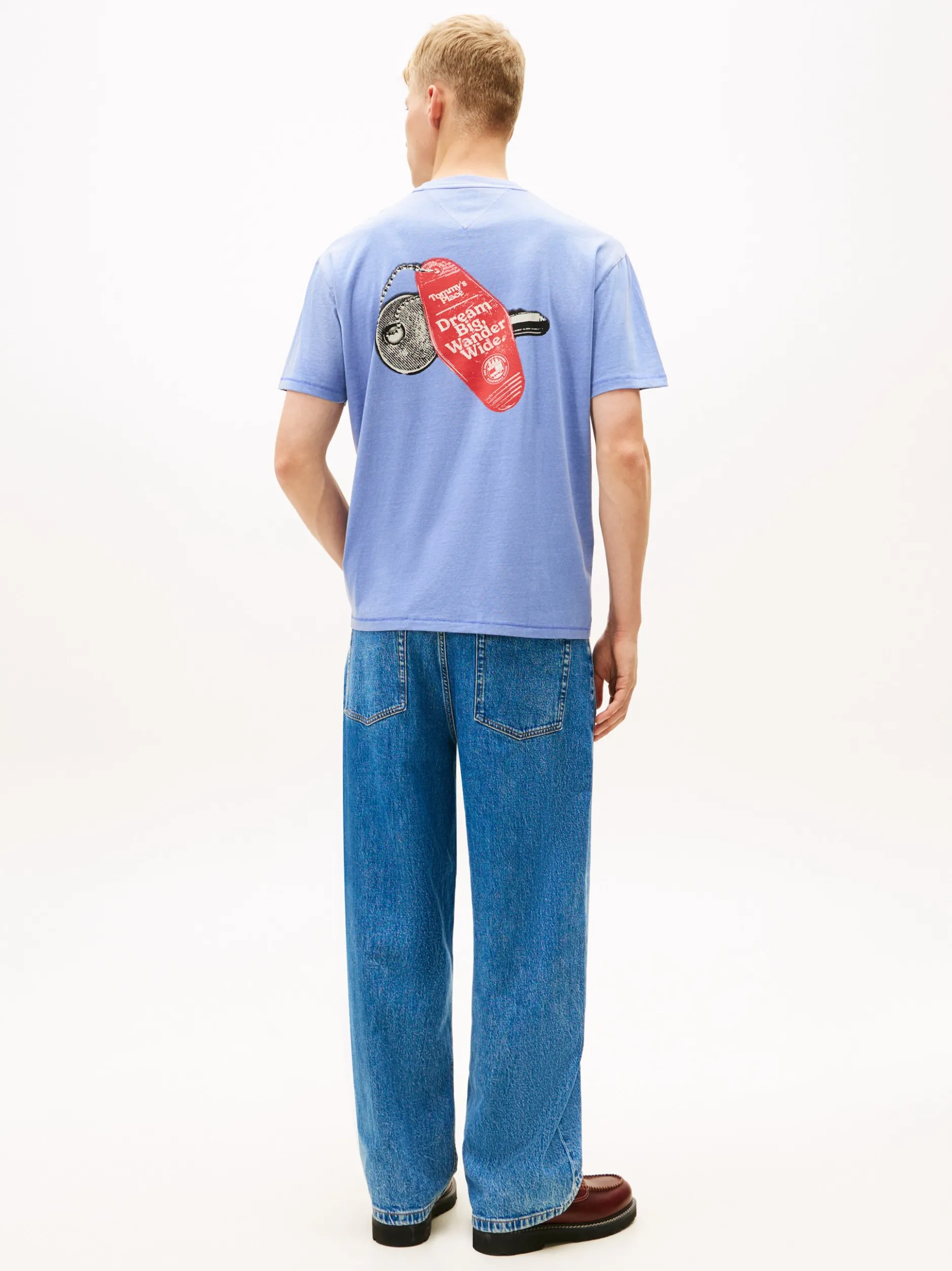 Tommy Jeans Herren T-Shirt in hellblau orange