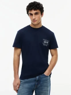 Tommy Jeans Herren T-Shirt in schwarz - Ärmel: kurzarm
