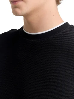 Tom Tailor Denim Herren Langarmshirt in schwarz