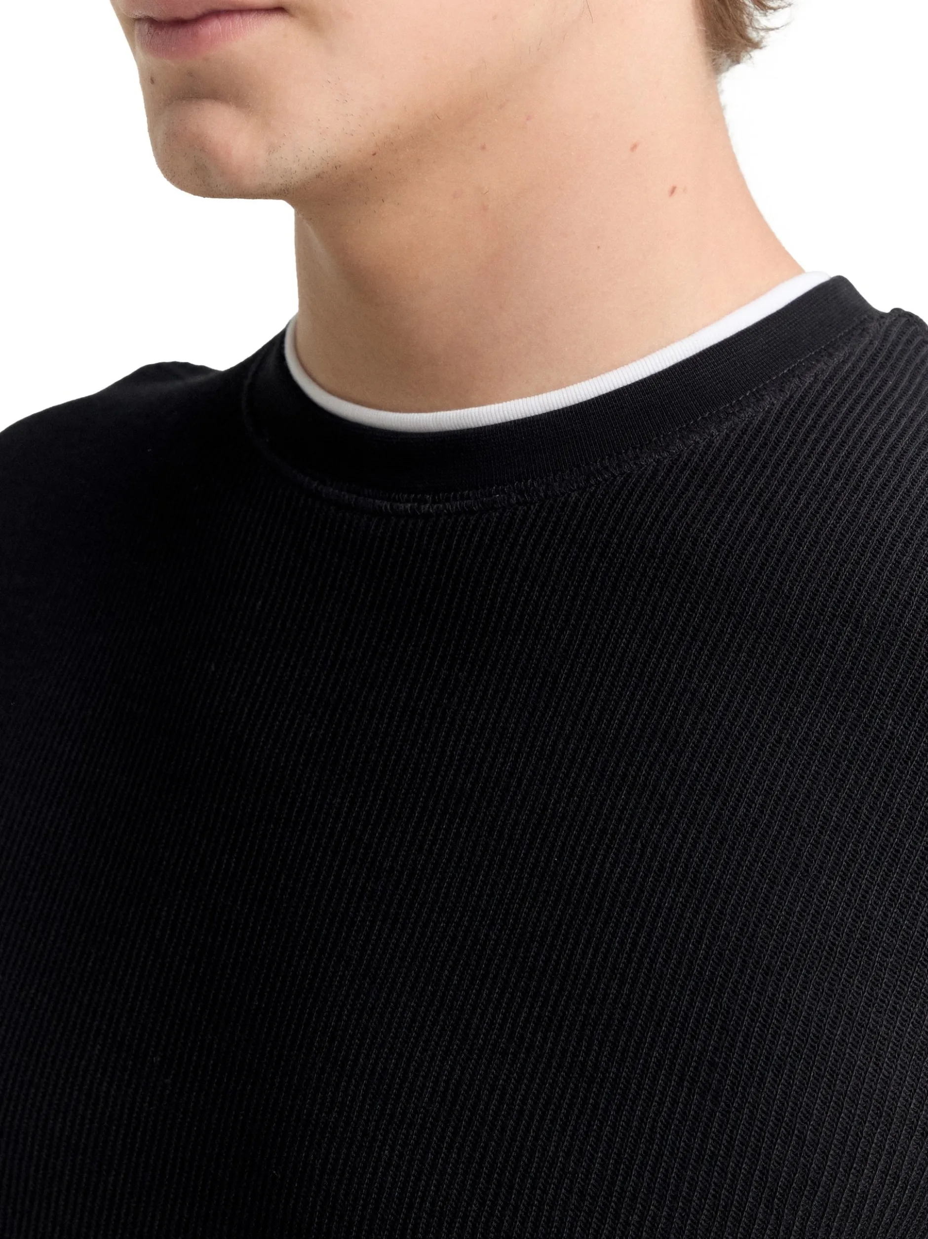 Tom Tailor Denim Herren Langarmshirt in schwarz
