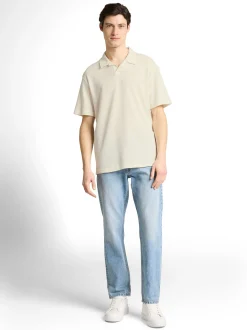 Tom Tailor Denim Herren Poloshirt in ecru