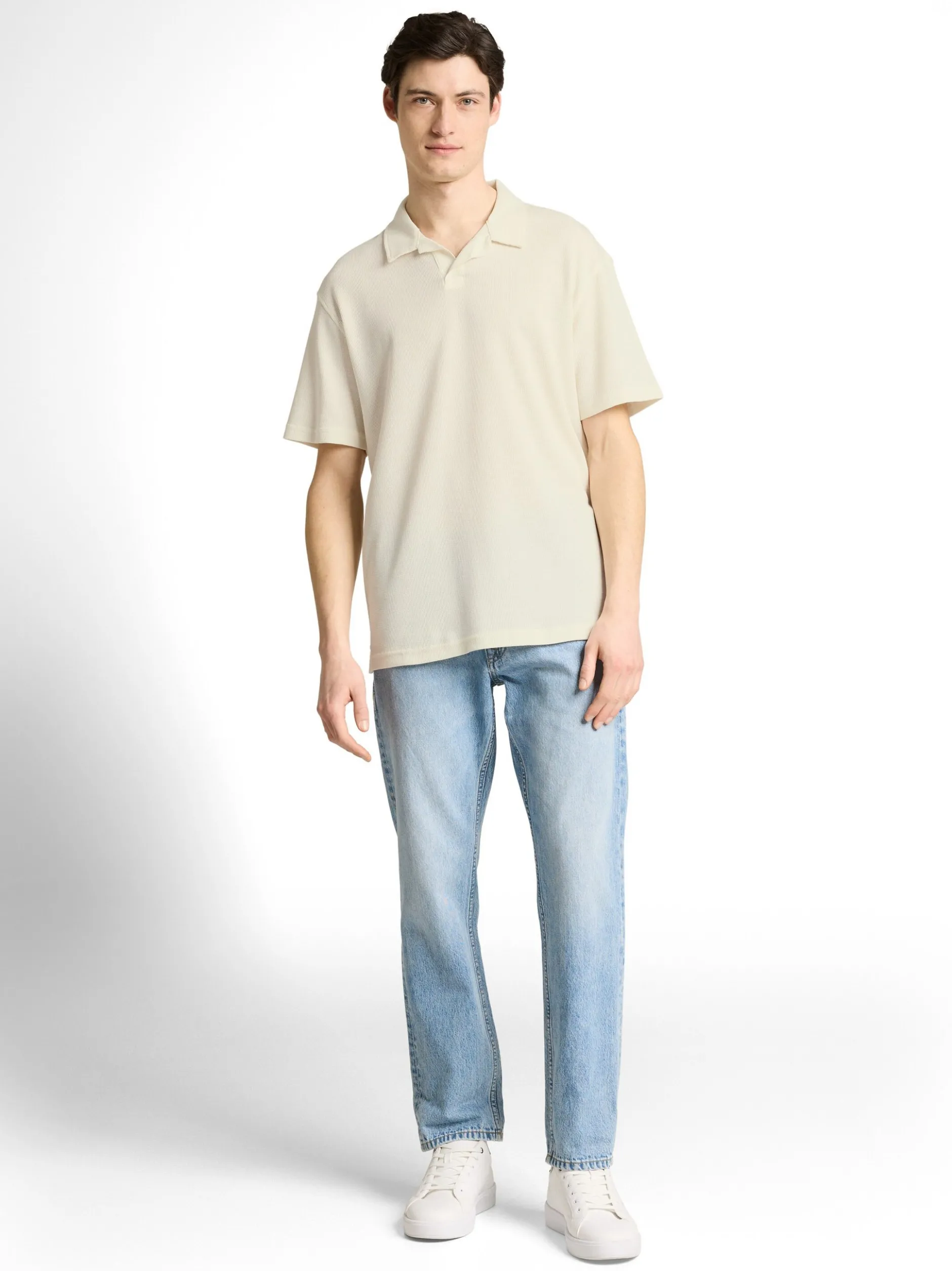 Tom Tailor Denim Herren Poloshirt in ecru