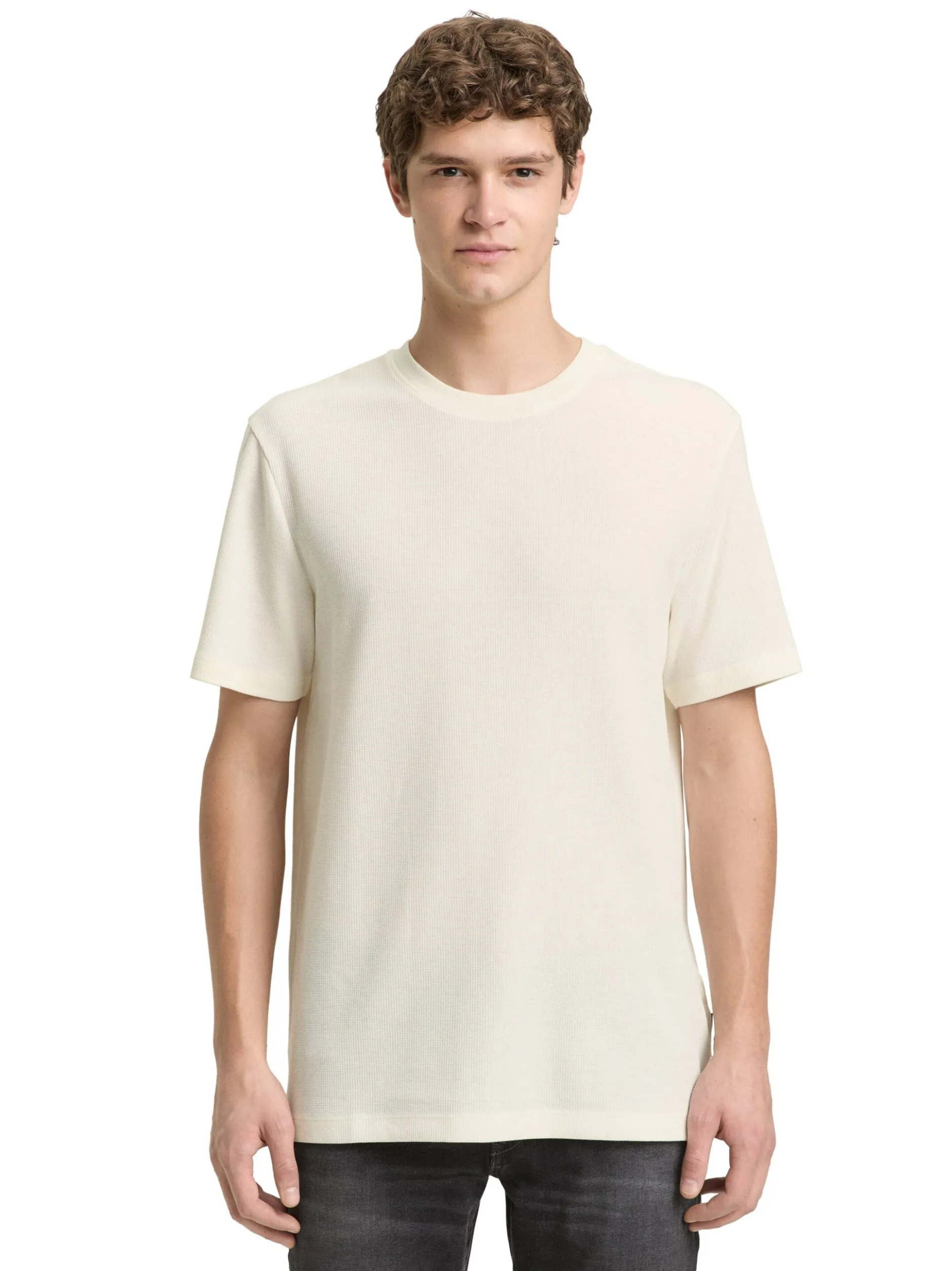 Tom Tailor Denim Herren T-Shirt in ecru - Ärmel: kurzarm