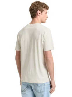 Tom Tailor Denim Herren T-Shirt in ecru - Ärmel: kurzarm