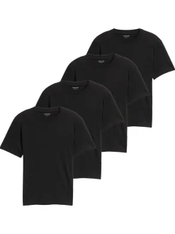 Tom Tailor Herren T-Shirts im 4er-Pack in schwarz