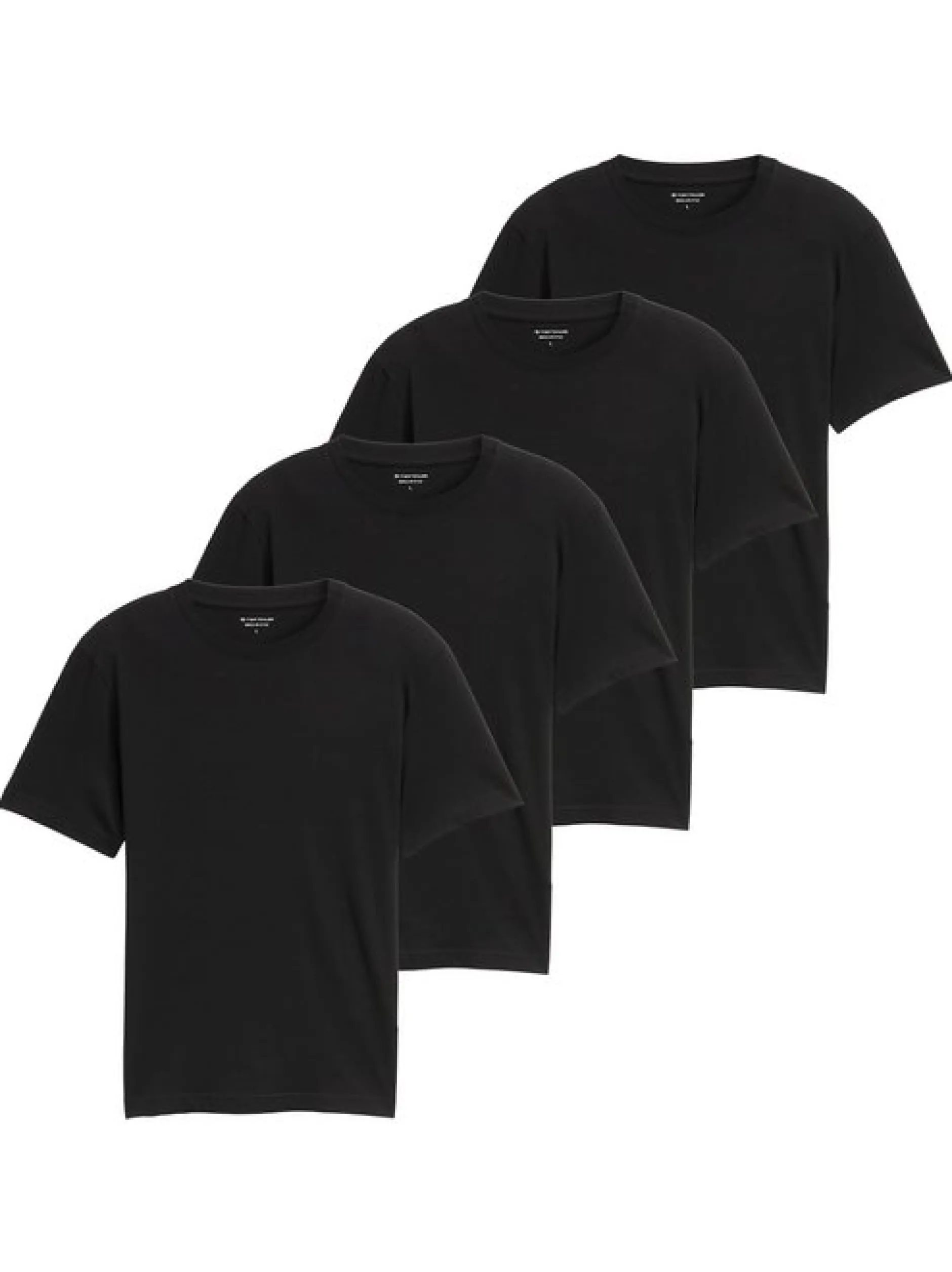 Tom Tailor Herren T-Shirts im 4er-Pack in schwarz