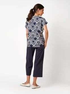 TONI Damen Bluse - Amba in blau - Ärmel: kurzarm