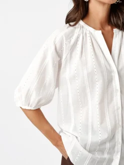 TONI Damen Bluse - Conni in weiß - Ausschnitt: Rundhals