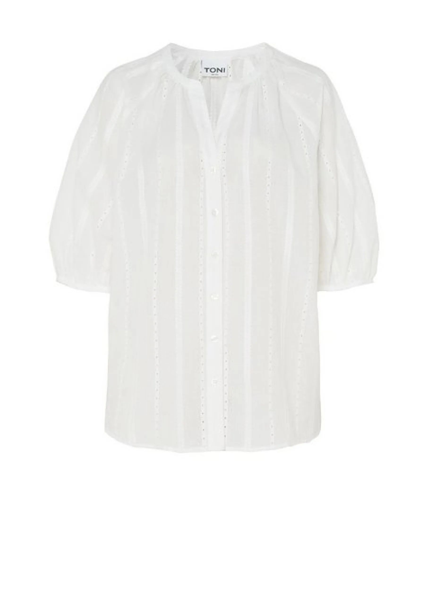 TONI Damen Bluse - Conni in weiß - Ausschnitt: Rundhals