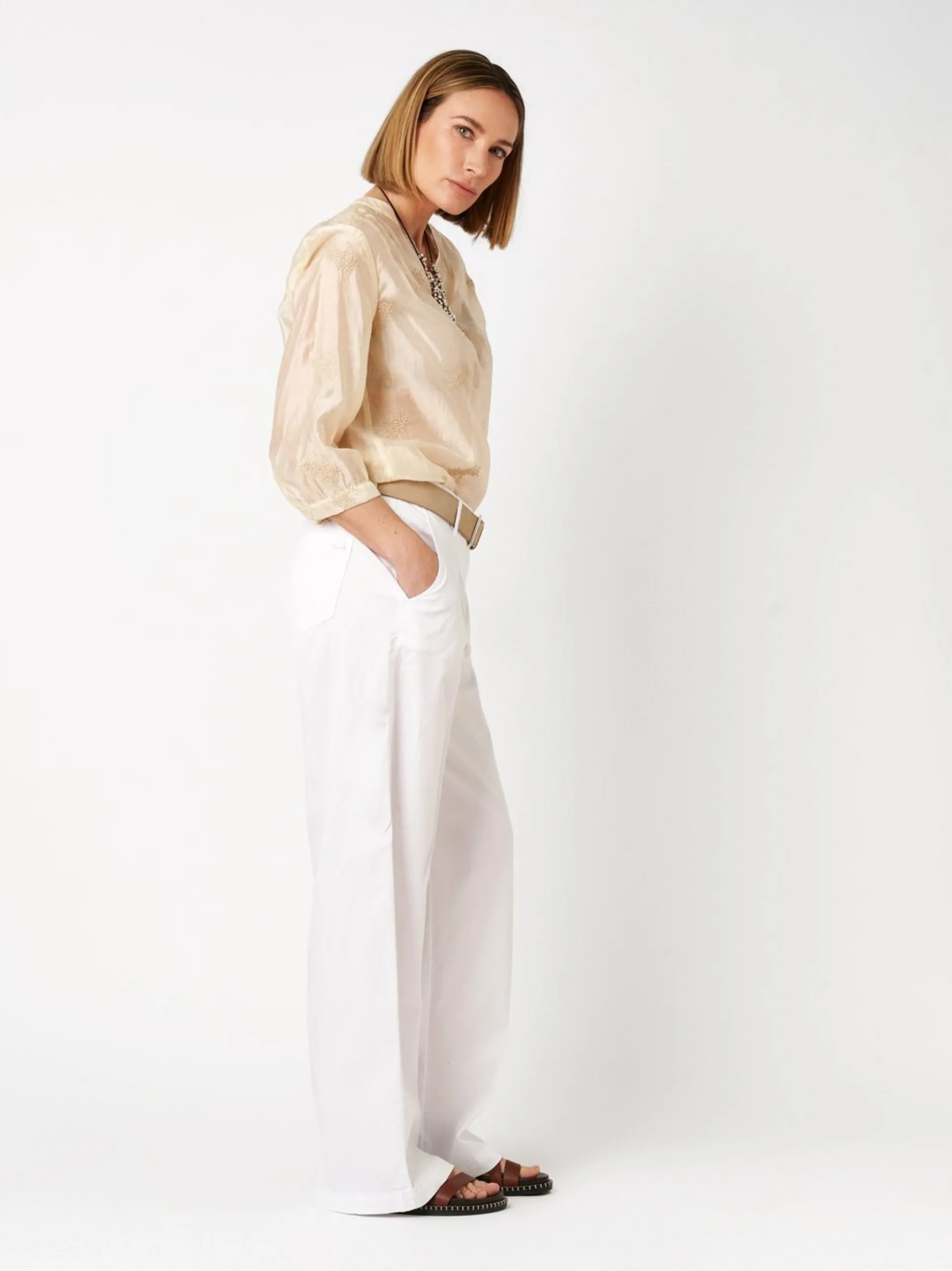 TONI Damen Hose - Luisa Wide in weiß - Länge: lang