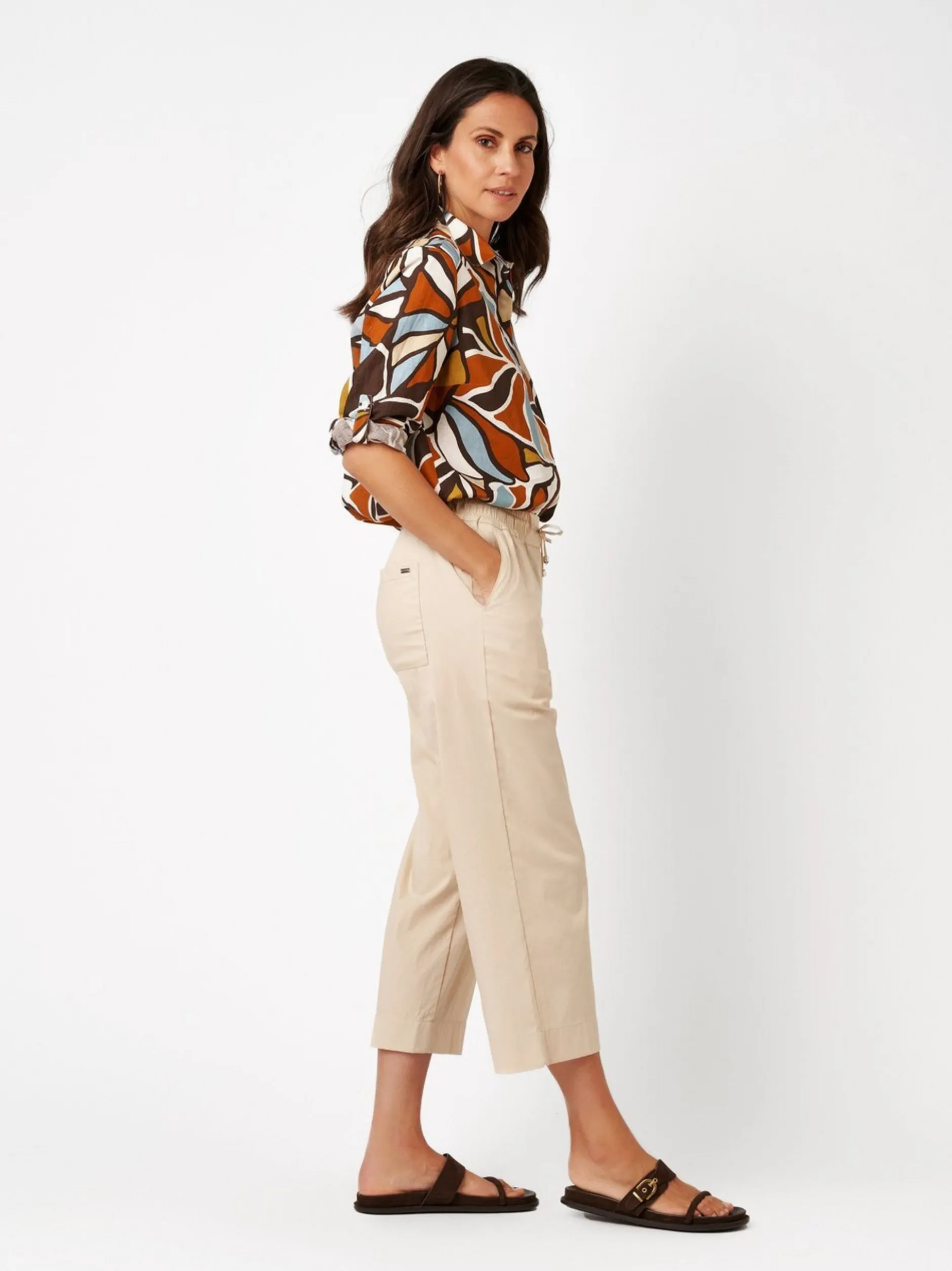 TONI Damen Hose - Pia 3/4 in beige - Länge: mittel