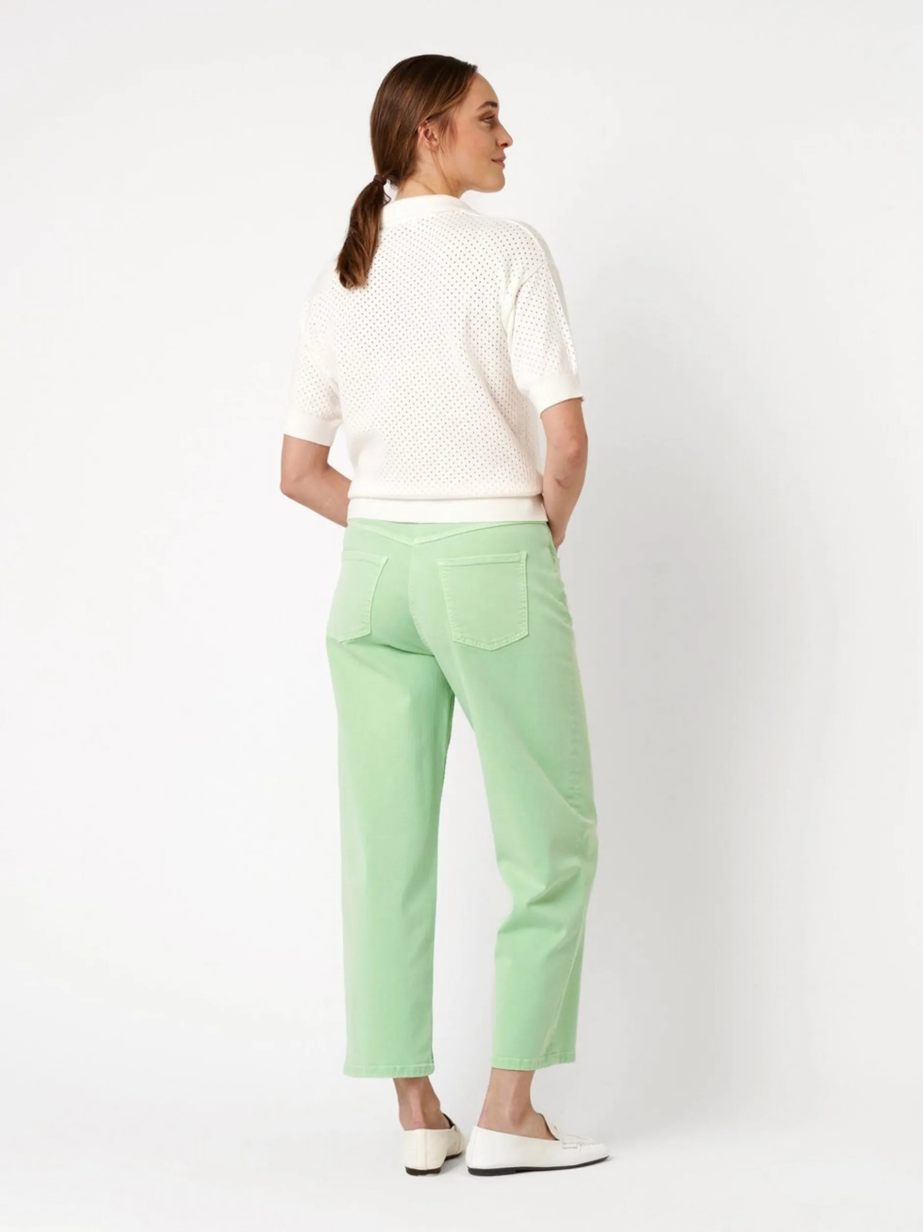 TONI Damen Jeans - Liv Barrel in grün - Länge: mittel