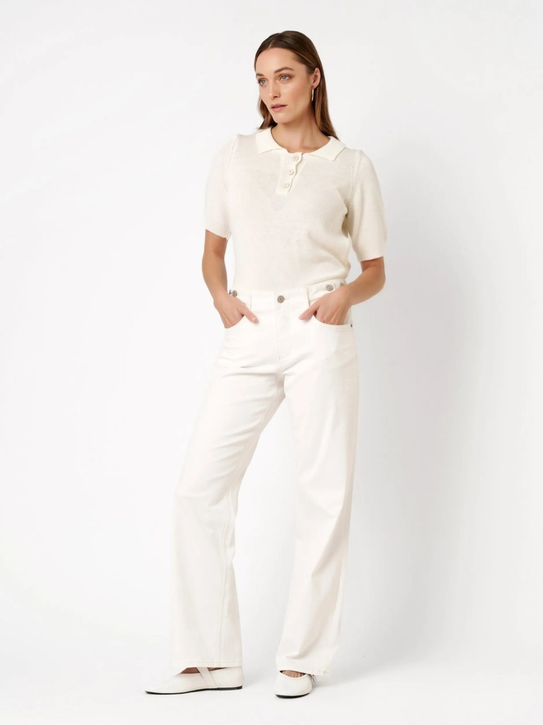TONI Damen Jeans - Liv Wide in weiß - Länge: lang