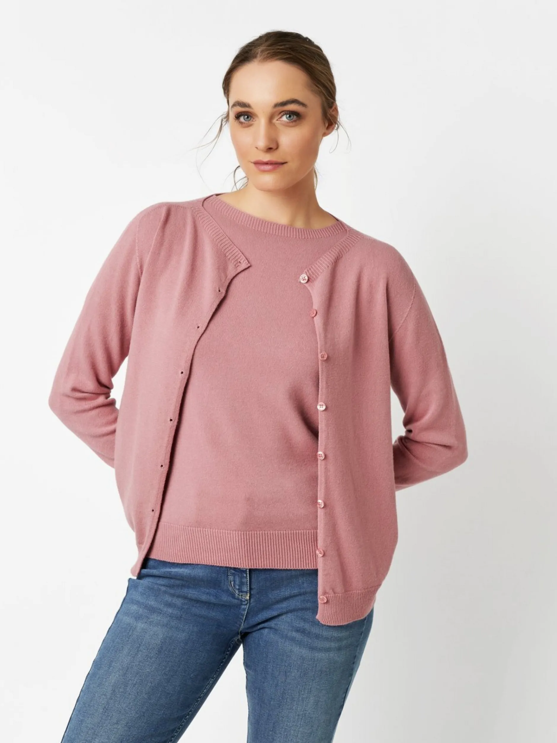 TONI Damen Strickjacke - Holy in rosa - Ärmel: langarm