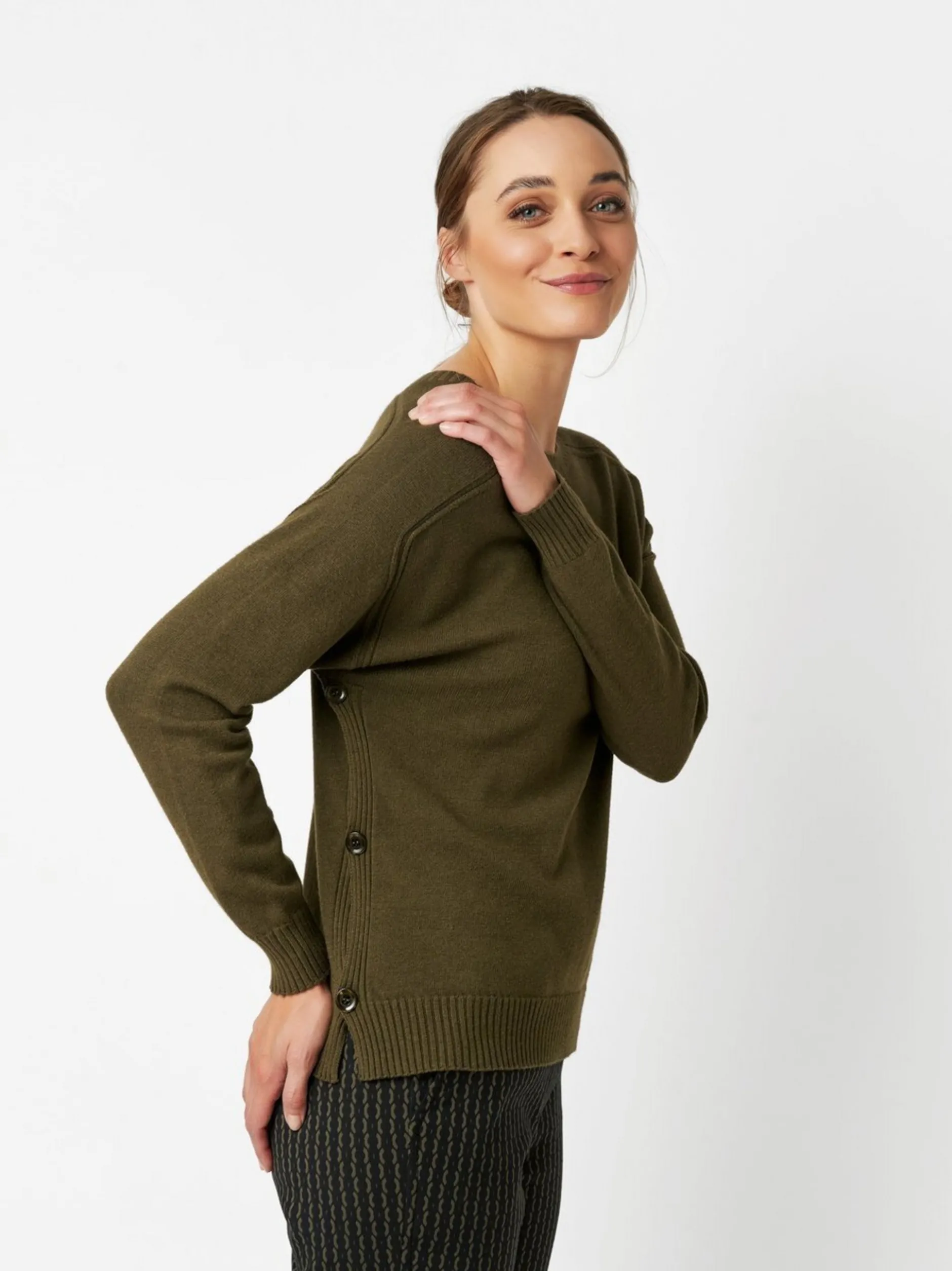 TONI Damen Strickpullover - Ginette in oliv