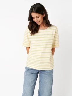TONI Damen T-Shirt - Dolly in gelb weiß - Ärmel: kurzarm