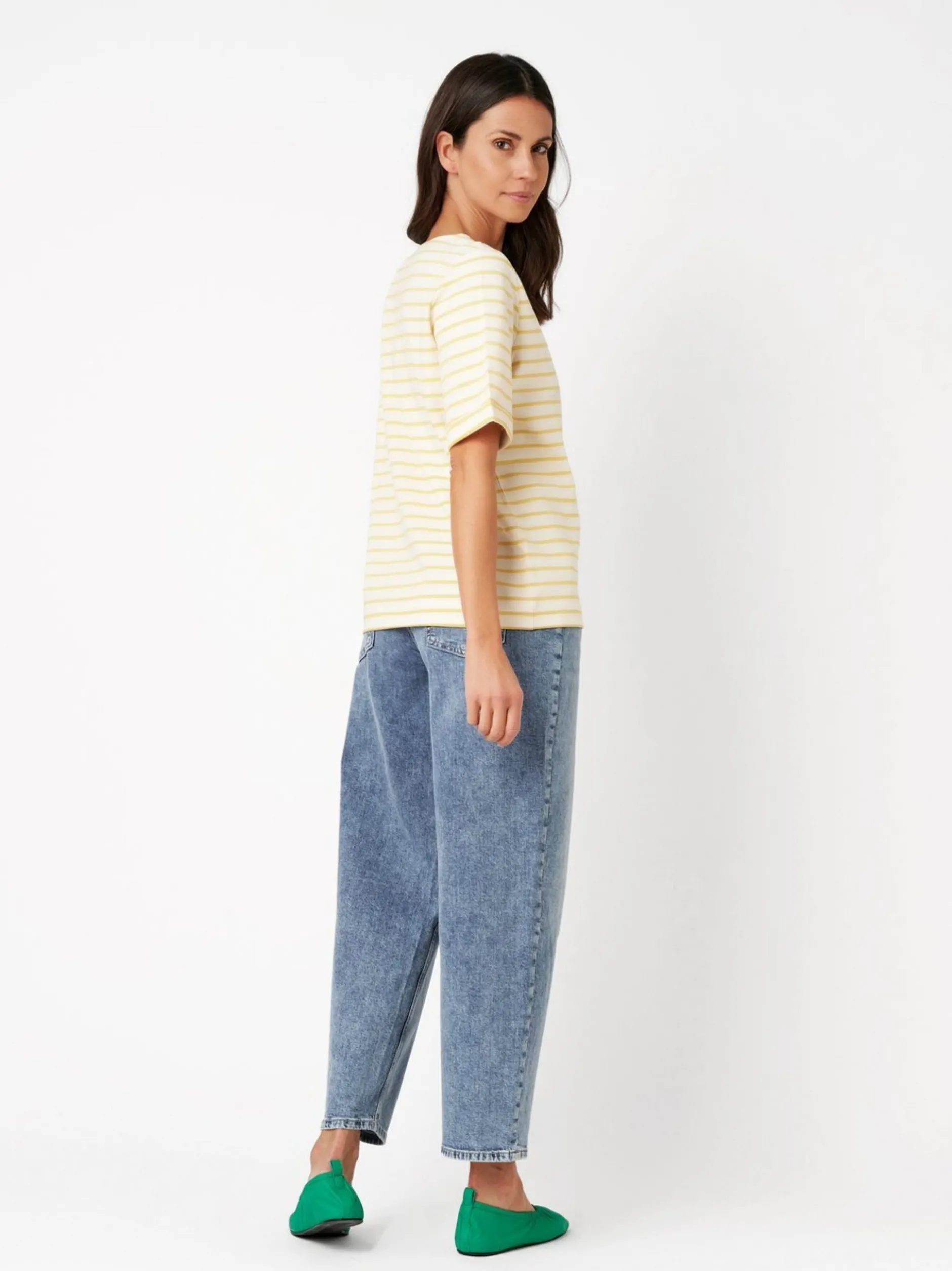 TONI Damen T-Shirt - Dolly in gelb weiß - Ärmel: kurzarm
