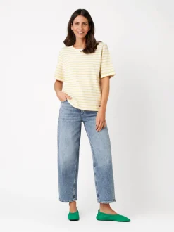 TONI Damen T-Shirt - Dolly in gelb weiß - Ärmel: kurzarm