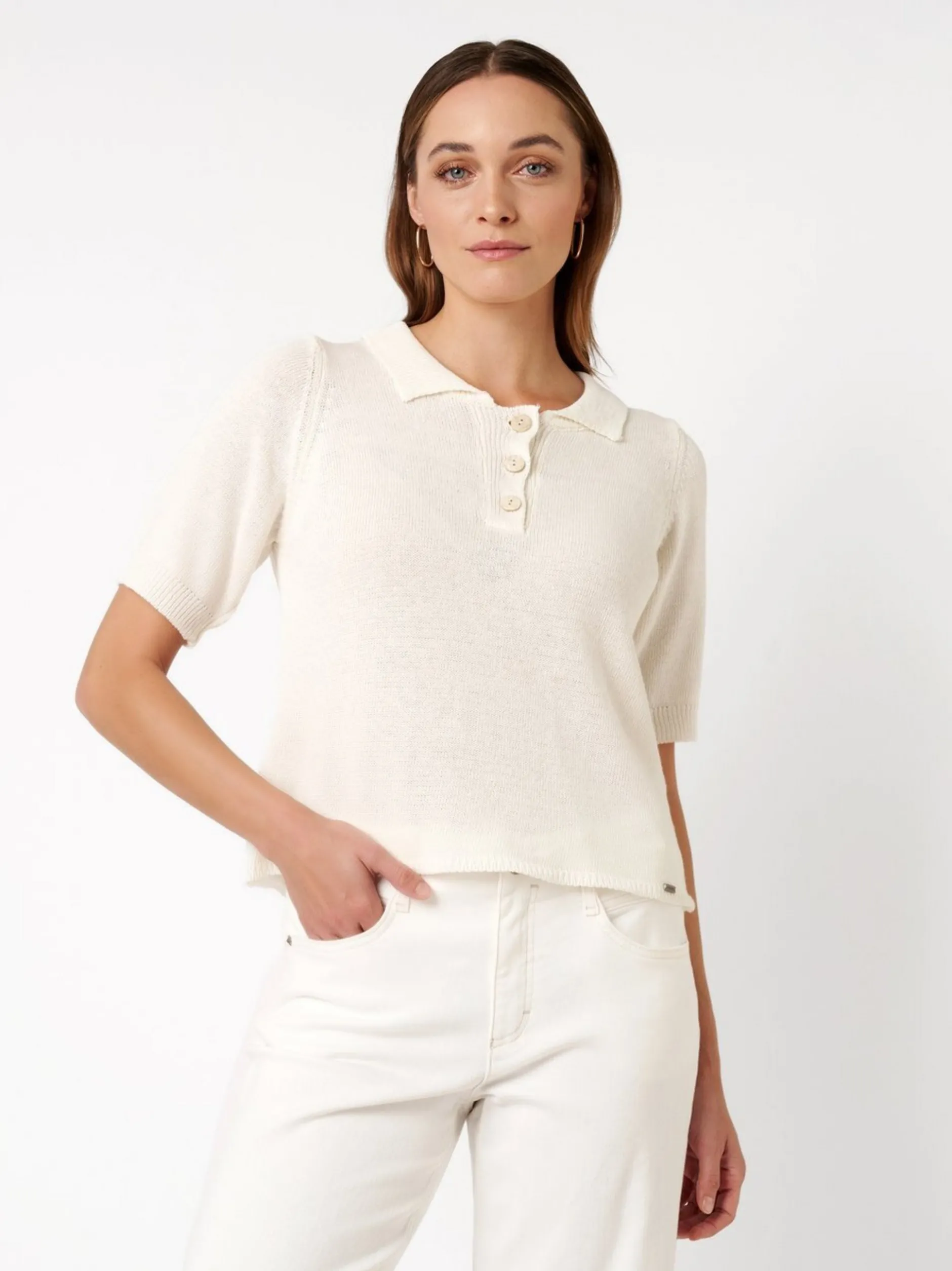 TONI Damen T-Shirt - Greta in weiß - Ausschnitt: Kent