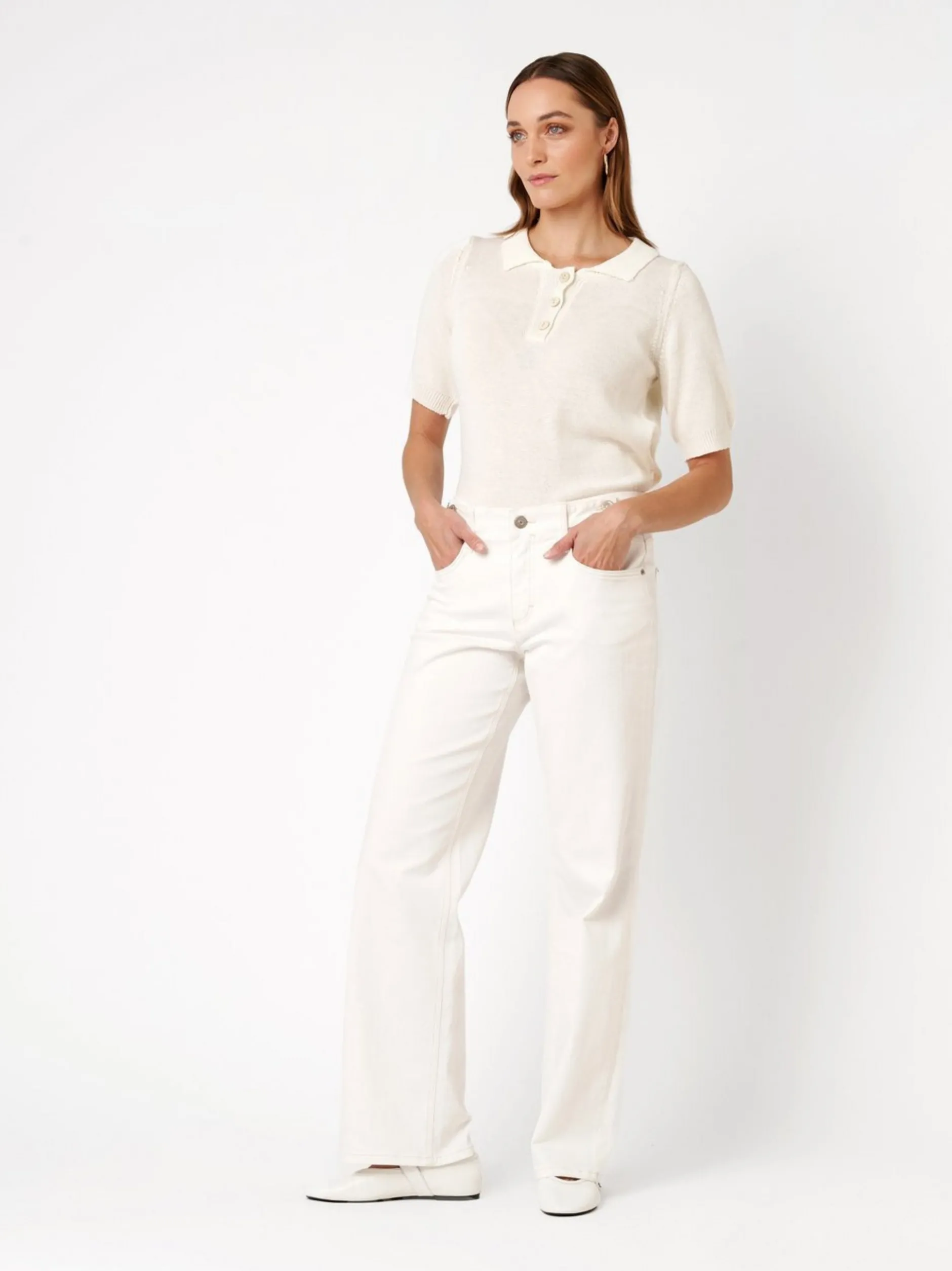 TONI Damen T-Shirt - Greta in weiß - Ausschnitt: Kent