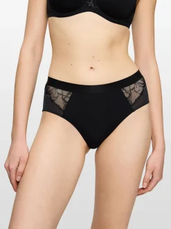 Triumph Damen Maxislip - Florale Wild Azalea Florale in schwarz