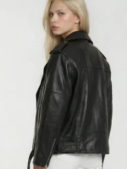 Trueprodigy Damen Lederjacke - Dua in schwarz
