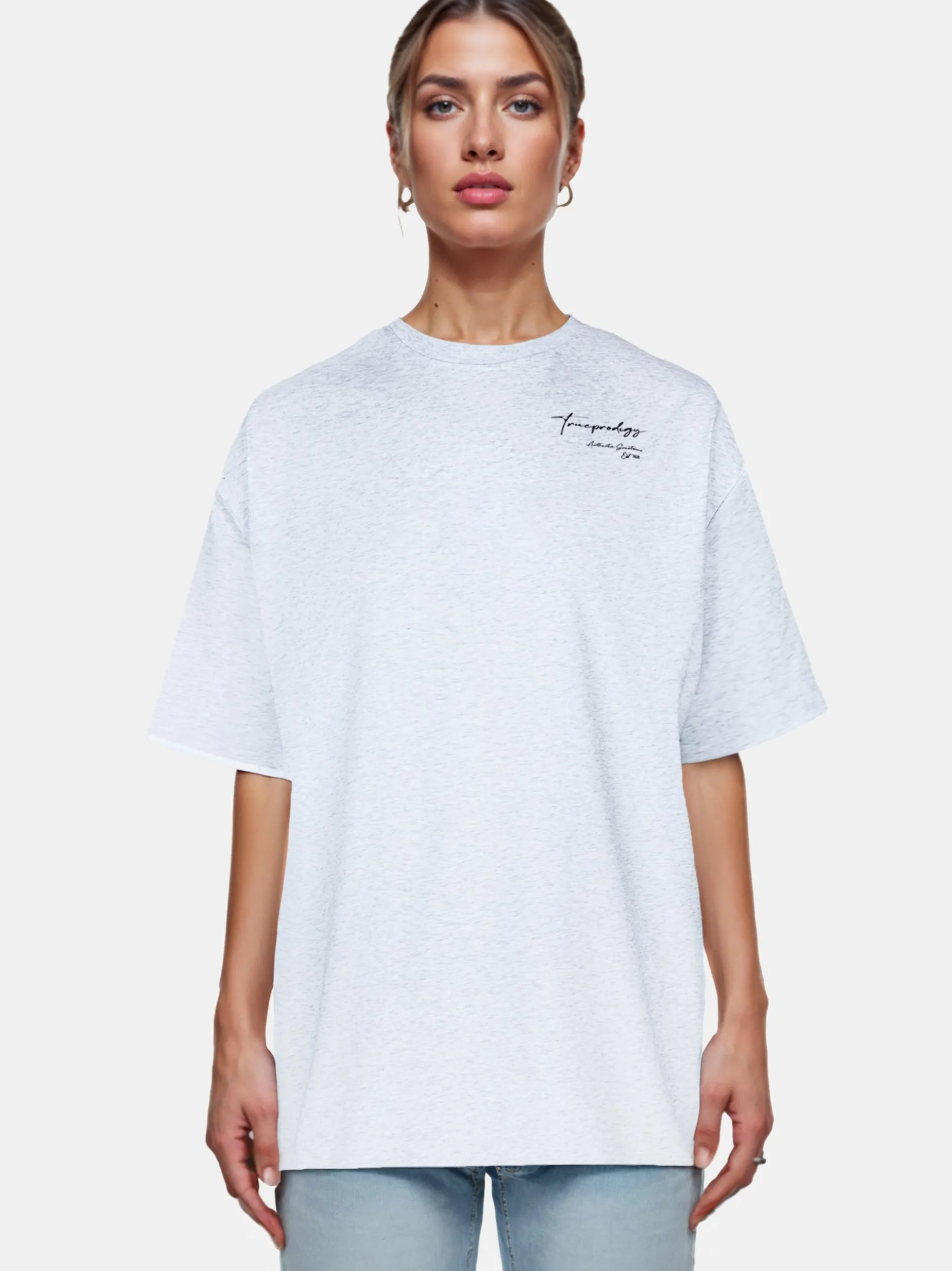 Trueprodigy Damen Oversize-Shirt - Marin F in hellgrau