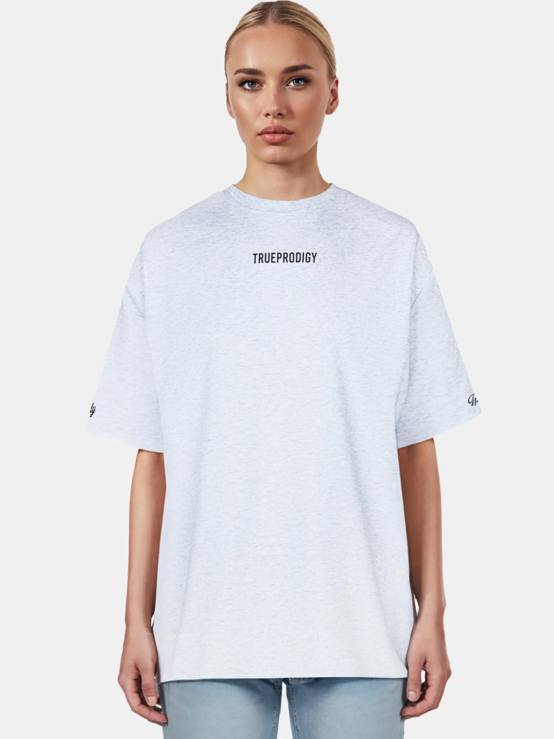 Trueprodigy Damen Oversize-Shirt - Kai F in hellgrau