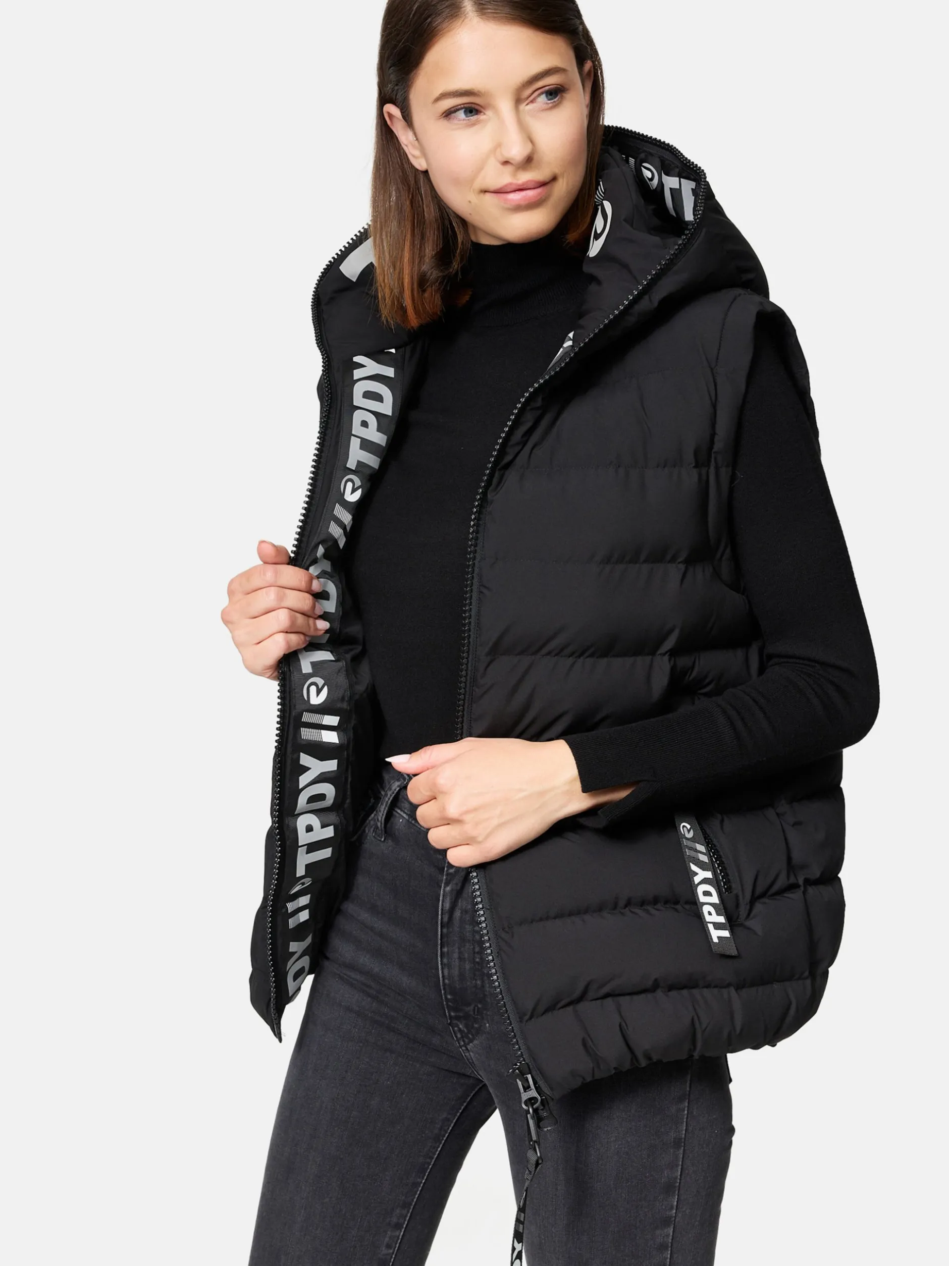 Trueprodigy Damen Steppweste - Matthew F in schwarz