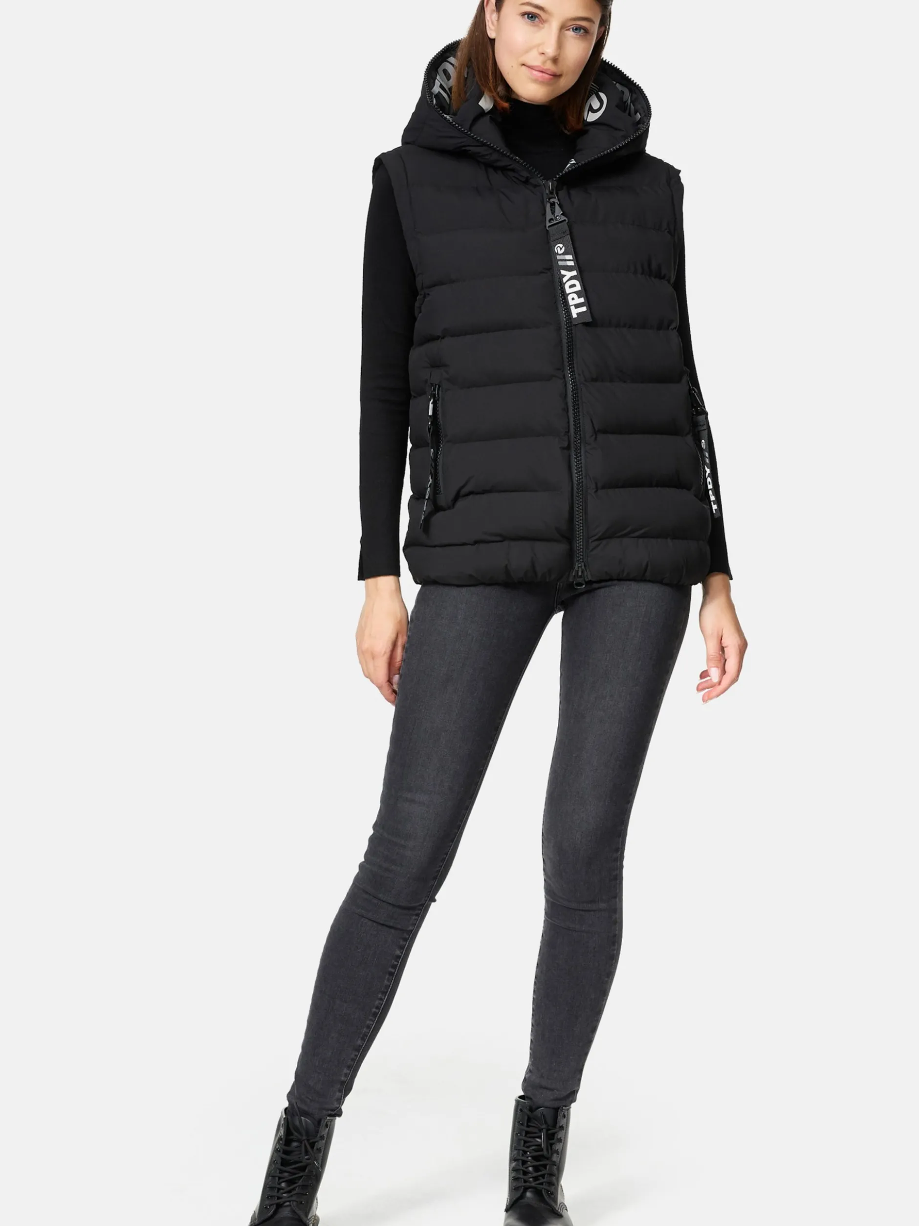 Trueprodigy Damen Steppweste - Matthew F in schwarz