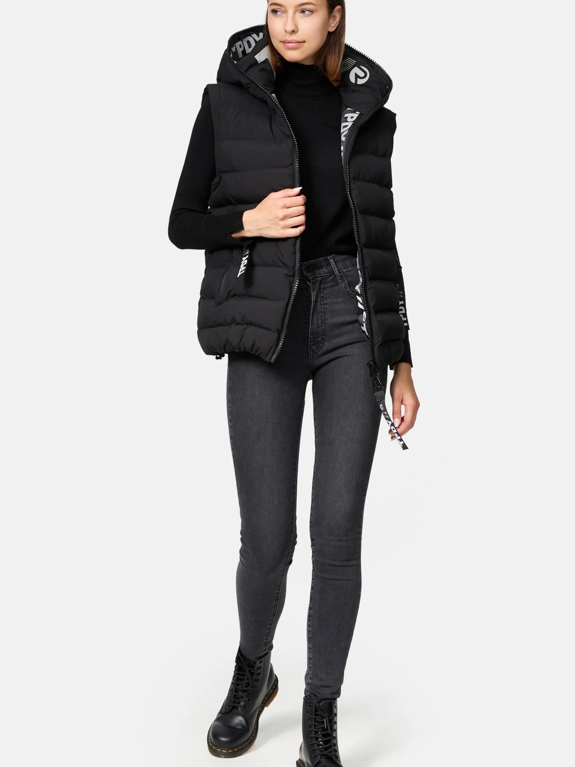 Trueprodigy Damen Steppweste - Matthew F in schwarz