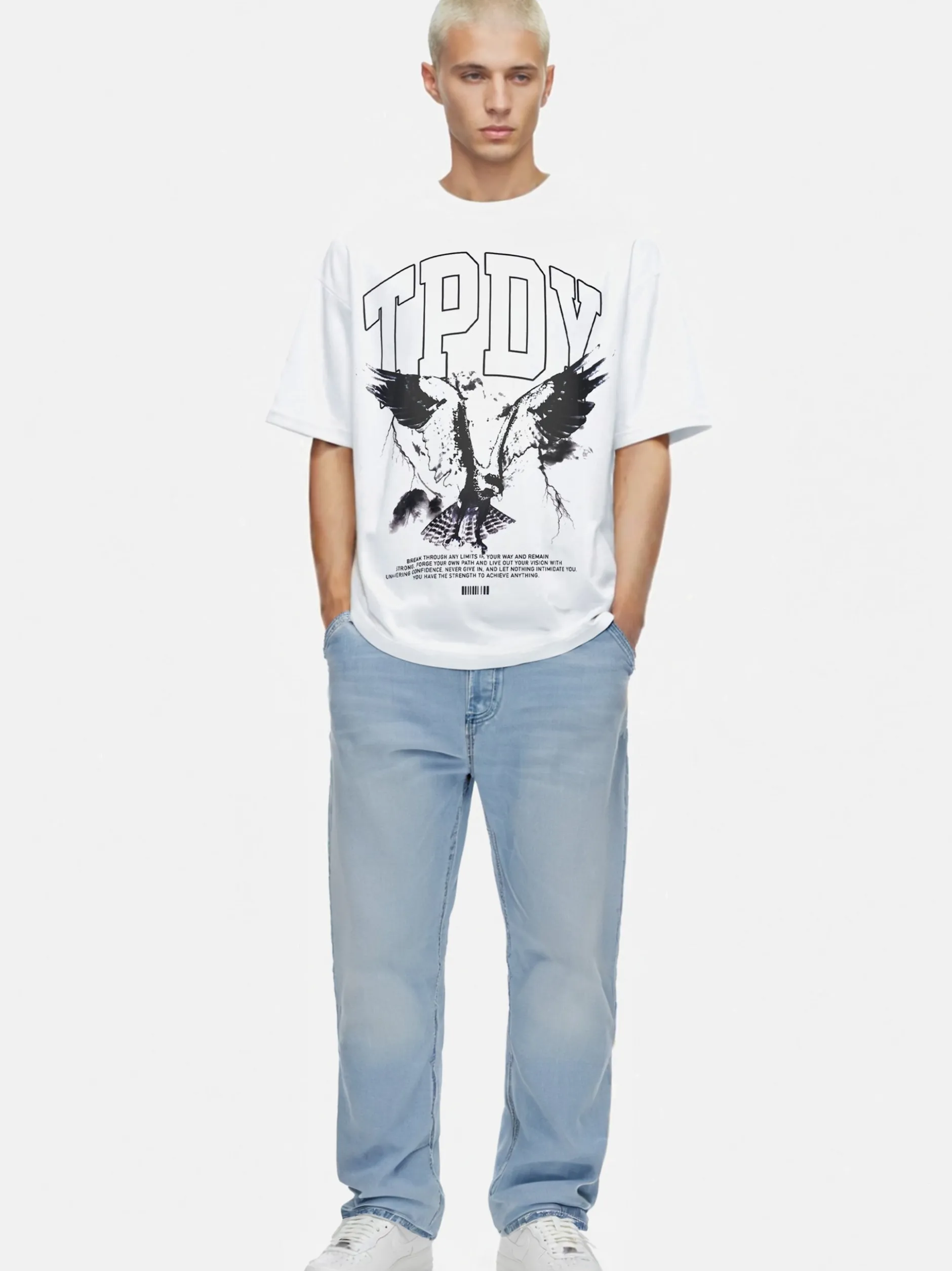 Trueprodigy Herren Oversize-Shirt - Yuki in weiß