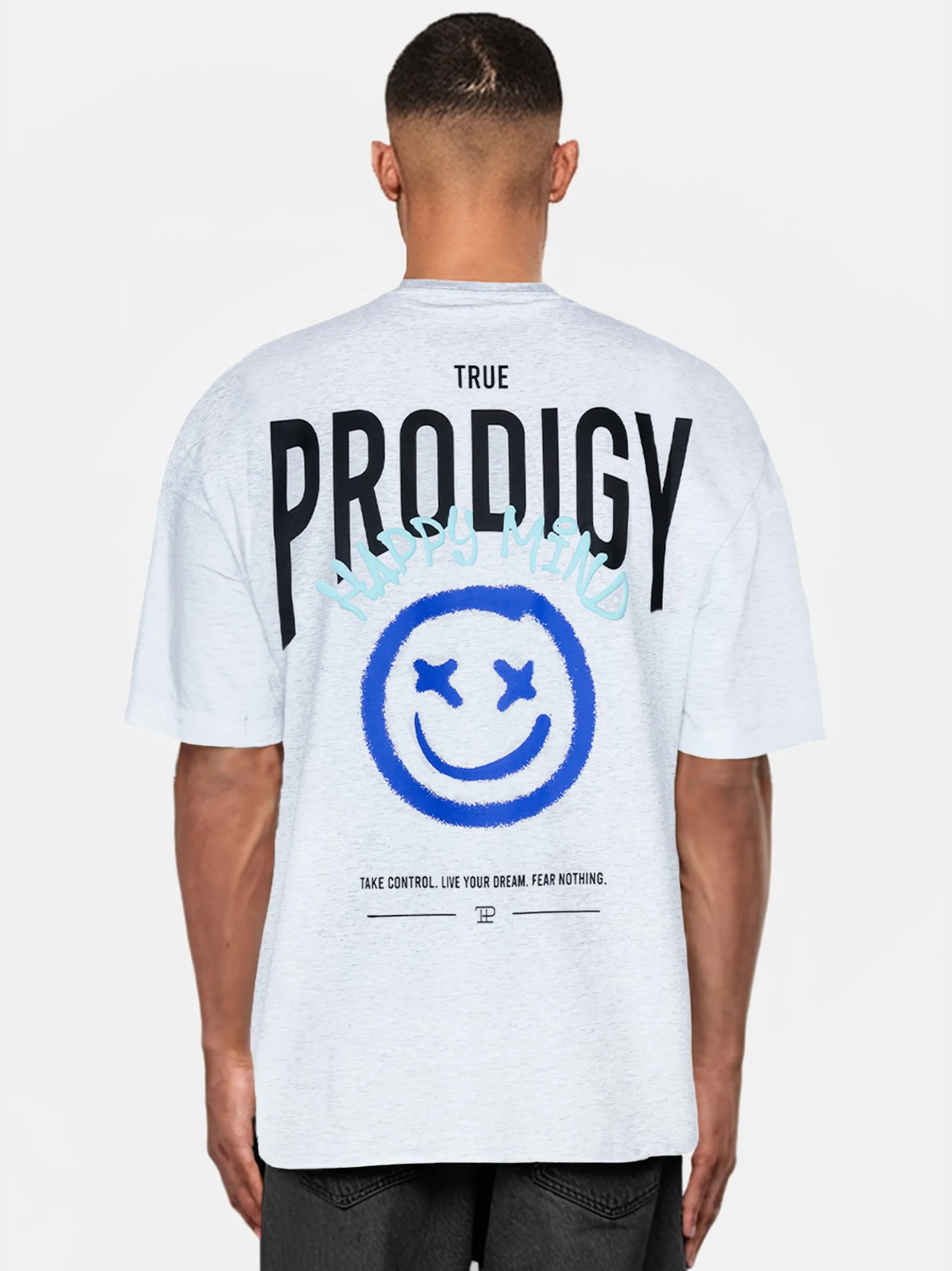 Trueprodigy Herren Oversize-Shirt - Hajin in hellgrau