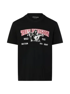 True Religion Herren T-Shirt in schwarz - Ärmel: kurzarm