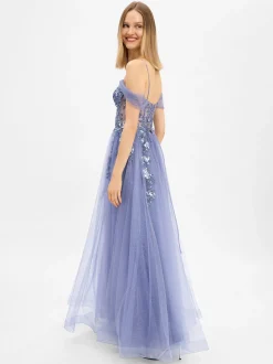 Unique Damen Abendkleid in indigo - Ärmel: ohne Arm