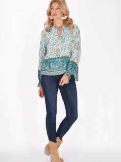 Usha Damen Bluse in aqua